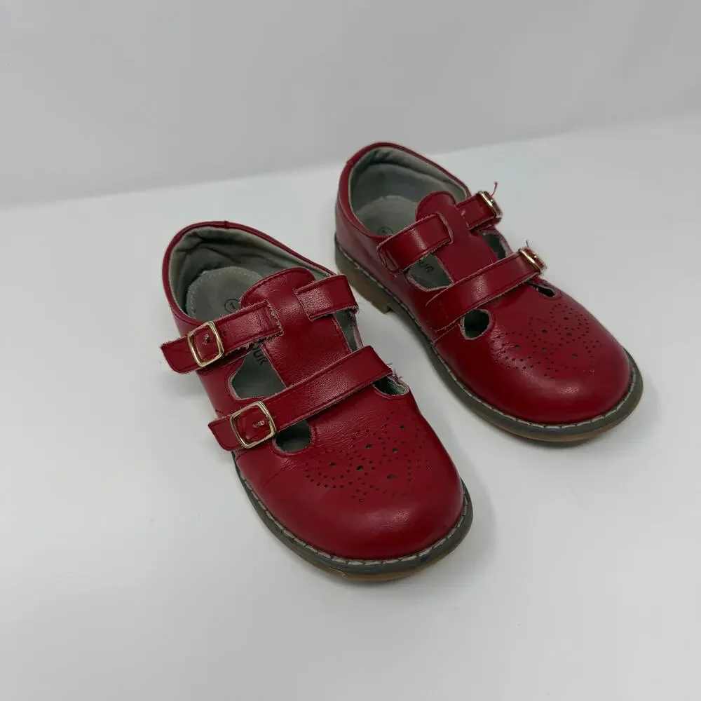 L’Amour Red Leather Mary Jane Shoes Toddler Size 1